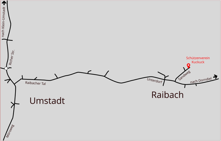 Schützenverein Kuckuck Mörsweg Richer Str. Raibacher Tal Umstadt Raibach Unterdorf Sandweg nach Dorndiel nach Klein-Umstadt